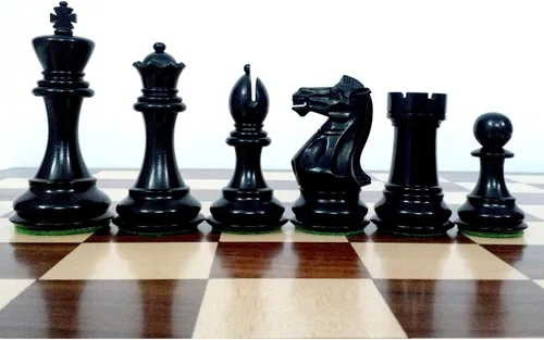 Vista 3 de RoyalChessMall - Juego de piezas de ajedrez de madera con peso Pro Staunton de 4.1 pulgadas, madera de ebonizado, 4 reinas