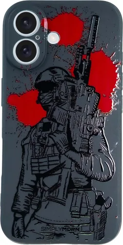 Vista 94 de SIMPLYMDRN Funda delgada para iPhone 12 Pro Max, diseño de guerrero, funda genial para hombres, funda de soldado de combate, delgada y flexible