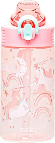 Vista 28 de Zak Designs Barbie Sage - Botella de agua para niños con popote a prueba