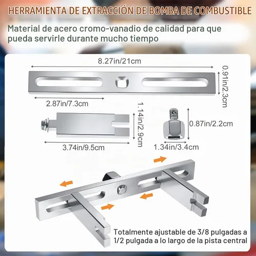 Vista 2 de Frienda 3 piezas universal de extracción de bomba de combustible herramientas de extracción de bomba de combustible ajustable módulo de anillo llave