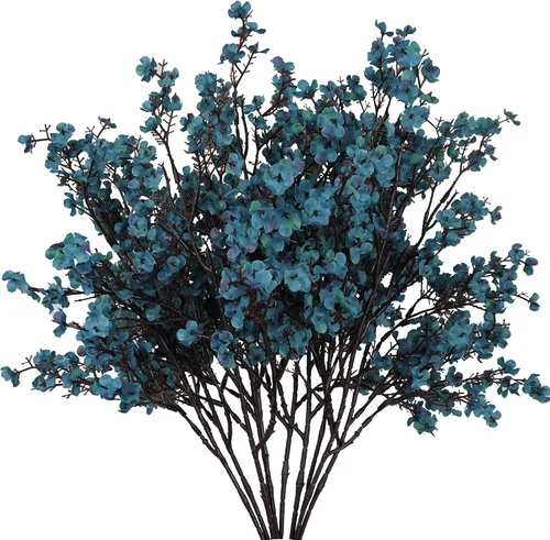 Vista 9 de 5 piezas de flores artificiales de aliento de bebé a granel, flores de tacto real, flores artificiales de seda para decoración del hogar, arreglo