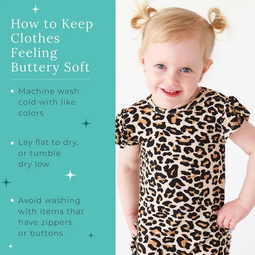Vista 30 de Posh Peanut Mameluco de manga casquillo con volantes para bebé, ropa para niñas recién nacidas, pijama de una pieza para niños, viscosa suave