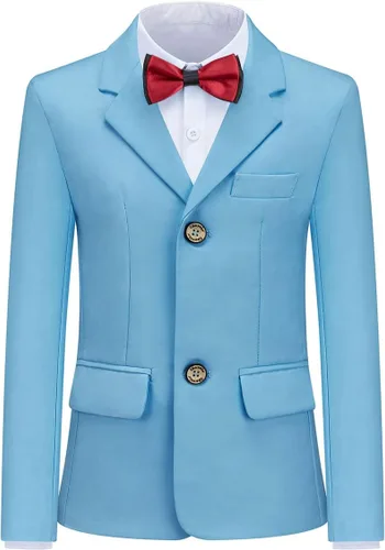 Vista 2 de Trajes de 3 piezas formales para niños, trajes de esmoquin para niños, ajustado, casual, traje de portador de anillos con chaqueta, pantalones