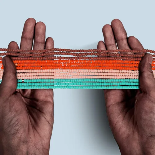 Vista 26 de 4 cuentas de cintura africana hechas a mano de 50 pulgadas para mujer, no elásticas (corbata)
