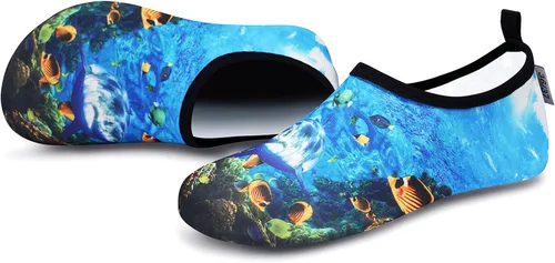 Vista 5 de VIFUUR - Zapatos para deportes acuáticos, calcetines acuáticos, de secado rápido, para yoga, con sensación de andar descalzo, sin cordones