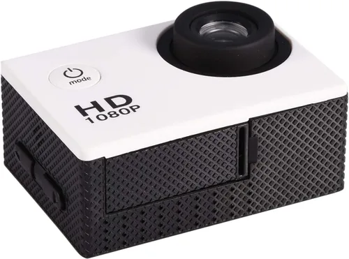 Vista 2 de Cámara de acción deportiva, videocámara subacuática de 30M, videocámara de ángulo de 90 grados con kit de accesorios de montaje (blanco)
