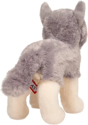 Vista 4 de Douglas Cuddle Toys, Lobo gris de peluche de 8 pulgadas