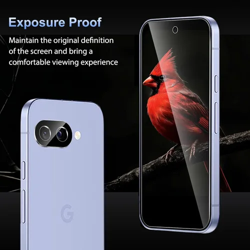 Vista 7 de SPARIN Protector de pantalla para Google Pixel 9A de 6.3 pulgadas, [paquete de 2+2] Pixel 9A, vidrio templado, fácil instalación con marco