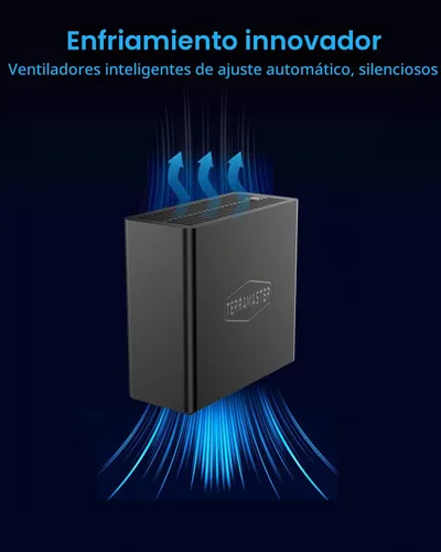 Vista 9 de TERRAMASTER Carcasa D4 SSD NVMe - 40Gbps 4Bay, almacenamiento USB Tipo-C compatible con 4xM.2 NVMe 2280 SSDs, compatible con USB 4/3.2/3.1/3.0