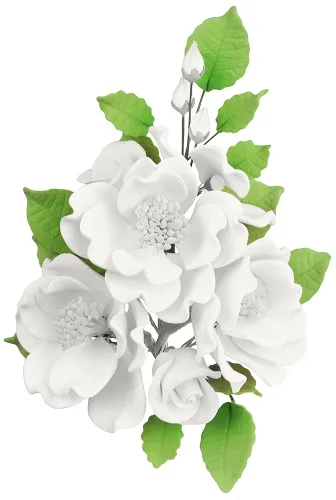 Vista 8 de O'Creme Aerosol de Flor de Masa de Goma, Rosa Blanca 6x8 - Flores Comestibles para Decorar Pasteles - Decoraciones de Flores para Tartas, Caramelos