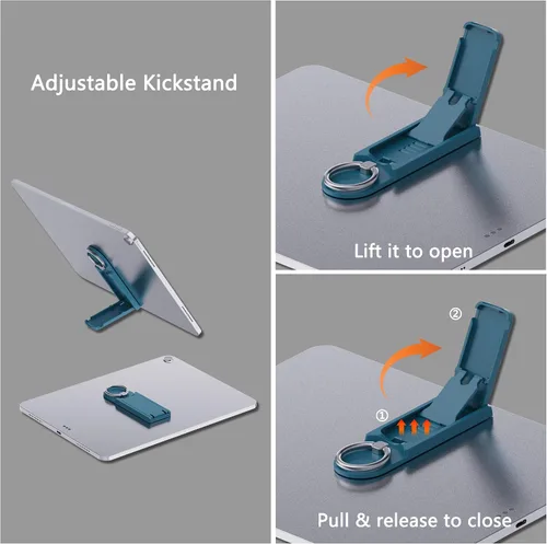 Vista 3 de Soporte universal para tableta con soporte de anillo integrado, paquete de 2 soportes ajustables para tableta multifunción con parche adhesivo