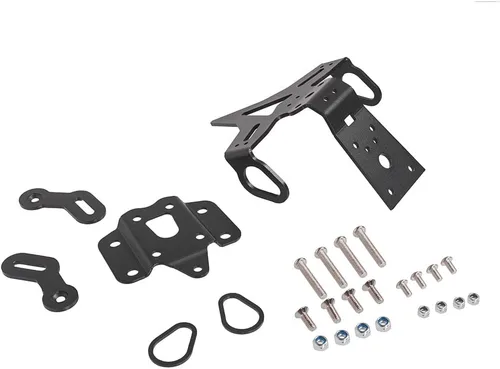 Vista 3 de Motorcycle License Plate Holder Bracket Aluminum Tail Tidy Fender Eliminator Kit for MT07/FZ07 2014-2020 (Black)