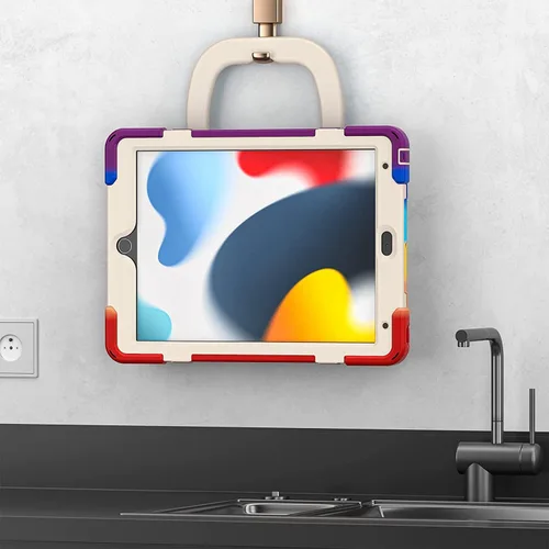 Vista 8 de Funda para iPad Air de 3ª generación – Funda resistente para niños con soporte giratorio, soporte para lápices y correa de transporte para iPad