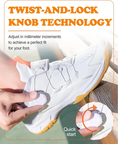 Vista 3 de Zapatos anchos de pickleball para mujer, zapatos de pickleball de encaje rápido para hombre, zapatos de corte para pickleball para mujer