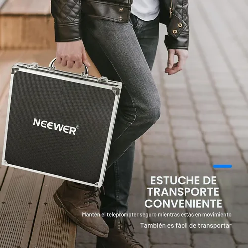 Vista 8 de NEEWER X12 Teleprompter de Aluminio con Control Remoto RT-110 (Conectado a través de Bluetooth en la Aplicación NEEWER Teleprompter) y Estuche