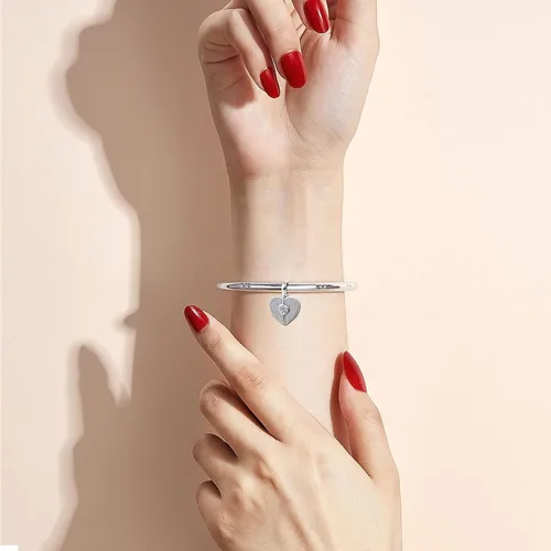 Vista 4 de KunBead Collar con dije de piedra natal de corazón que se puede abrir para hija, compatible con pulseras Pandora