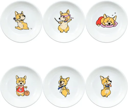Vista 8 de Divertidos platos de cerámica con diseño de vaca y pájaro de caricatura, platos de condimentos, cuencos de sushi y soja, platos de aperitivo, platos
