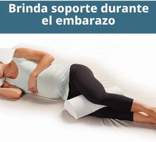 Vista 9 de ComfiLife Almohada de rodilla para dormir boca arriba – Almohada cilíndrica 100% de espuma viscoelástica para piernas – Almohada debajo