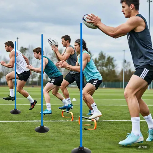 Vista 5 de 6 Pcs 5 FT Adjustable Agility Training Poles for Soccer,Basketball,Football, Horse,Dog-Speed and Agility Training Equipment Sports Training Poles