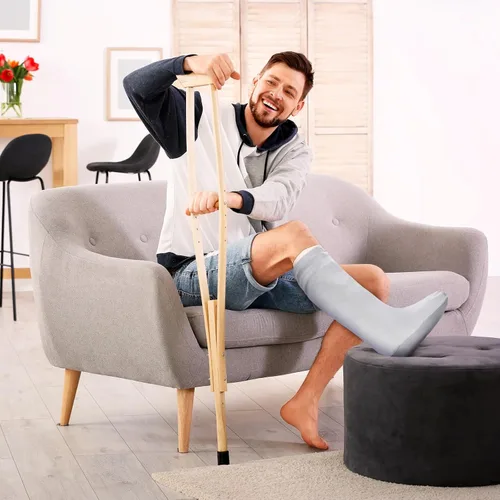 Vista 6 de Shyyween 4 Piezas Fundas para Yeso de Pierna Medianas Cortas Fundas de Calcetín para Yeso Debajo de la Rodilla Manga de Pierna para Pie Hombres Negro