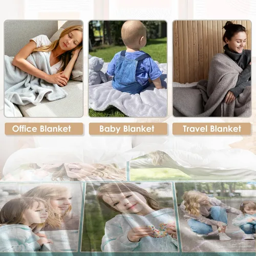 Vista 18 de Manta personalizada con imagen, manta personalizada con texto de fotos, manta de fotos personalizada para amiga, mamá y papá, regalos personalizados