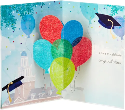 Vista 2 de Hallmark Tarjeta de graduación desplegable de Paper Wonder (A Time to Celebrate)