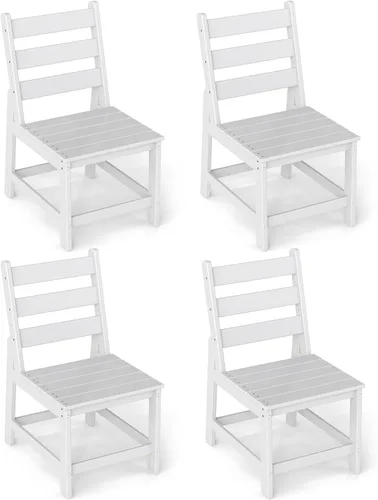 Vista 20 de GREENVINES Silla de comedor al aire libre HDPE, sillas sin brazos, negro