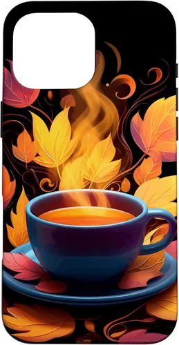 Vista 19 de iPhone 16 Coffee Autumn Leaves Fall Season Caffeine Thanksgiving Case