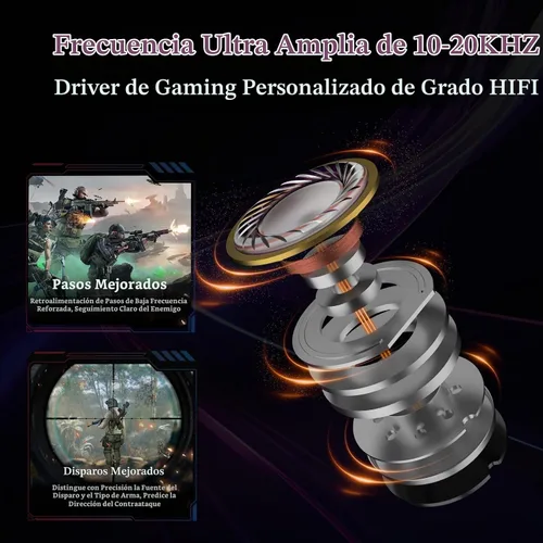 Vista 5 de KZ Axas - Auriculares USB-C para juegos con micrófono, FPS IEM, 4 modos DSP Negro