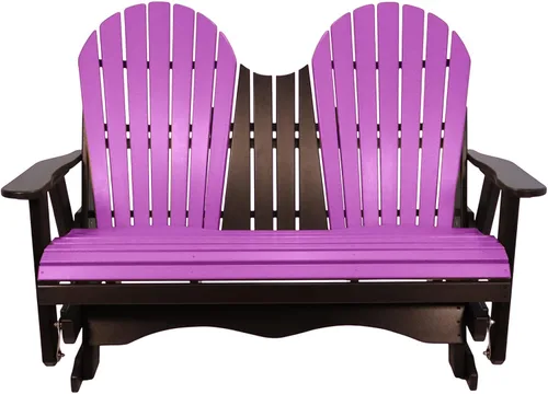 Vista 18 de Silla mecedora Aruba Adirondack de 2 pies, fabricada en Amish, madera de polietileno para exteriores, accesorios de acero inoxidable, fabricada
