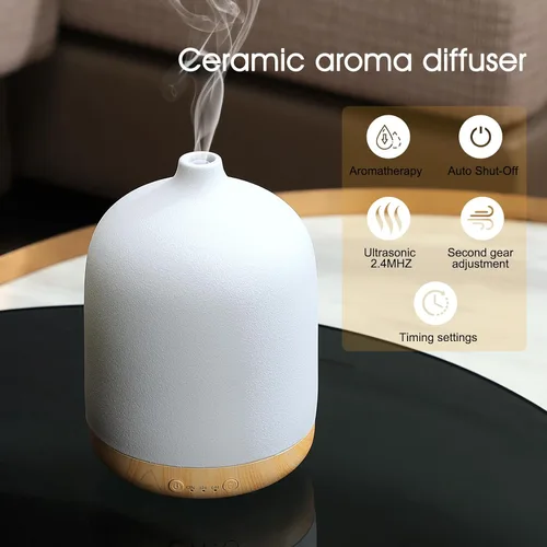 Vista 5 de Difusores de aceite esencial de cerámica para el hogar, difusor de aire decorativo para aromaterapia, difusor de aire, desactivadores de aroma Negro