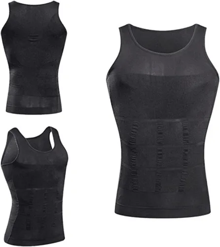 Vista 2 de GKVK Mens adelgazar cuerpo Shaper chaleco camisa Abdomen Slim