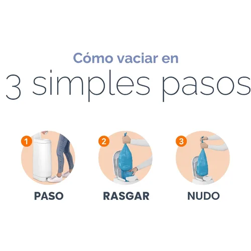 Vista 6 de Diaper Genie Juego de regalo exclusivo Incluye recarga fácil de rollo con 48 bolsas Capacidad para hasta 2256 pañales para recién nacidos