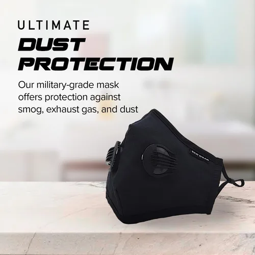 Vista 2 de ECO-GEAR Máscara facial anticontaminación, respirador de partículas, máscara para polvo, gases de escape, humo, humo, polen y humos, máscara bucal