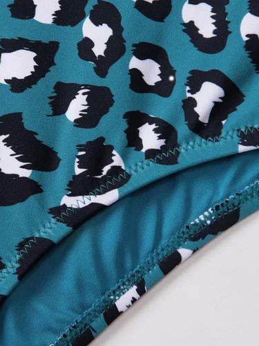 Vista 8 de CUPSHE Traje de baño de una pieza con cuello en V y estampado de leopardo para mujer