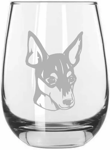 Vista 156 de Shar Pei (chino) - Vaso de vino sin tallo grabado para perro, 15.25 onzas