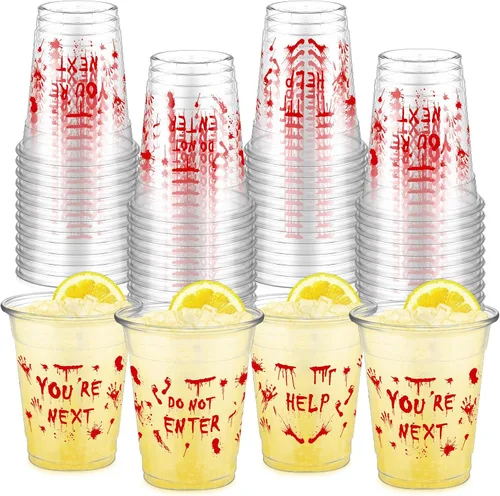 Vista 11 de FoldTier 50 Piezas Vasos de los Años 50 de 12 oz Plástico Vasos Regreso a los Años 50 Vasos Transparentes Desechables de los Años 50 Vasos Temáticos