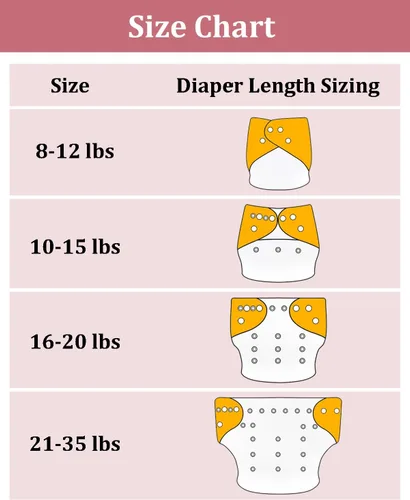 Vista 8 de babygoal AWJ Pañales de tela con panel abdominal, paquete de 13, 6 fundas de pañal con 6 insertos y bolsa seca para humedad, ajustables, lavables