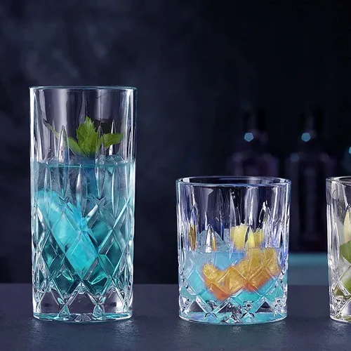 Vista 6 de Vasos para Beber, Juego de 12 Piezas de Copas de Cristal, Juego de Cristalería Mixta, 6 piezas de Vasos Old Fashioned de Cristal de 11oz y 6 piezas