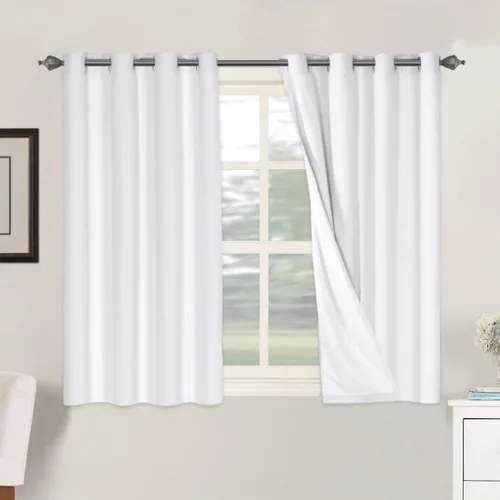 Vista 71 de H.VERSAILTEX Cortinas 100% opacas con aislamiento térmico, texturizadas, de lino, con bloqueo completo de calor y luz, para sala de estar y Negro