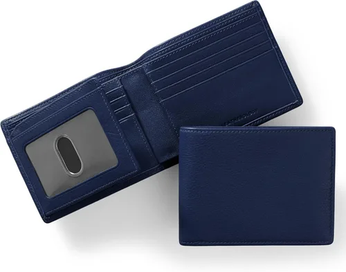 Vista 14 de Leatherology Billetera plegable de cuero para hombre con solapa para Negro Onyx