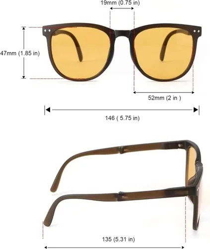 Vista 3 de GIFIORE Lentes de sol polarizados plegables para mujeres y hombres, plegables, antideslumbrantes, con funda, ultraligeros, 0.67 oz