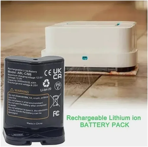 Vista 3 de Batería recargable de iones de litio de 10.8 V 3000 mAh compatible con iRobot Braava Jet M6 Pack Ultimate Robot Mop modelo ABL-C/M6 (3200 mAh)