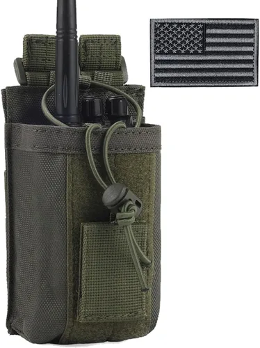 Vista 10 de Bolsa de radio – 1000D Tactical Molle ajustable de dos vías radios soporte bolsa para walkie talkies