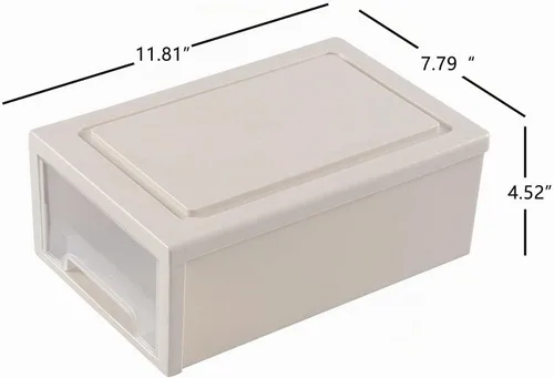 Vista 3 de Readsky Cajones de almacenamiento de plástico apilables de 6 cuartos de galón, unidad de cajón de plástico, 3 paquetes