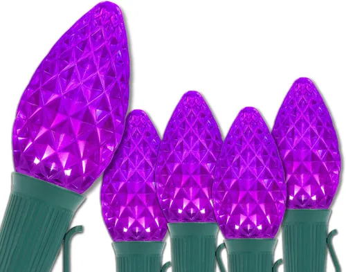Vista 9 de Wintergreen Lighting C7 OptiCore Luces de Navidad Multicolor Comerciales - Cadena de luces LED de Navidad, luces navideñas al aire libre; cable Verde