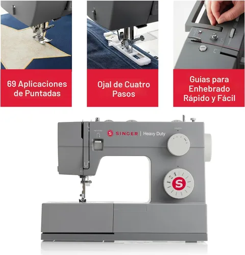 Vista 4 de Singer 4411: máquina de coser resistente con velocidad de costura muy alta, Plástico, Blanco, M 11 stitches deliver 69 applications, 50% more