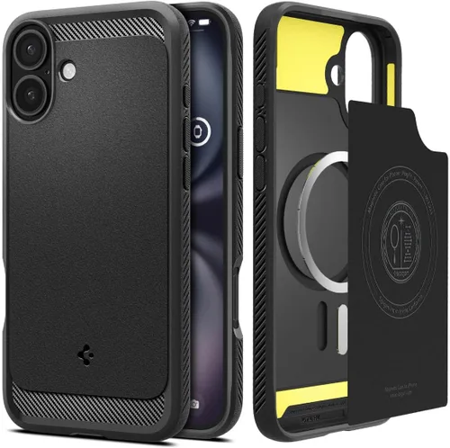 Vista 14 de Spigen - Rugged Armor MagFit - Funda diseñada para el iPhone 15 Pro (2023) [Protección de grado militar] Compatible con MagSafe - Negro mate