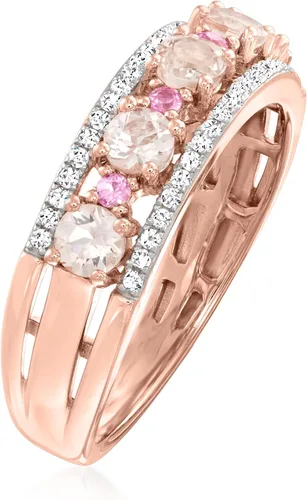 Vista 3 de Ross-Simons Gemstone and Diamond Ring in 18kt Gold Over Sterling