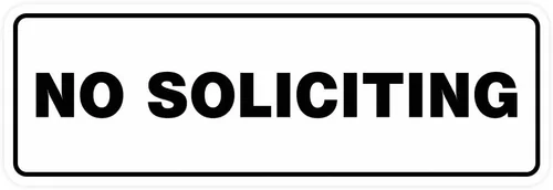 Vista 28 de Estándar No Soliciting Door/Wall Sign - Negro - Pequeño
